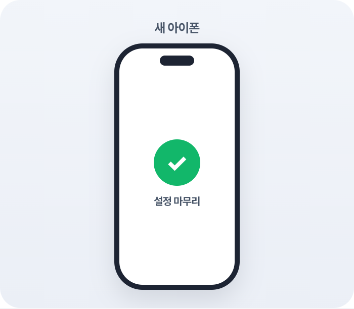 끝나면 갤럭시는 완료, 아이폰은 계속