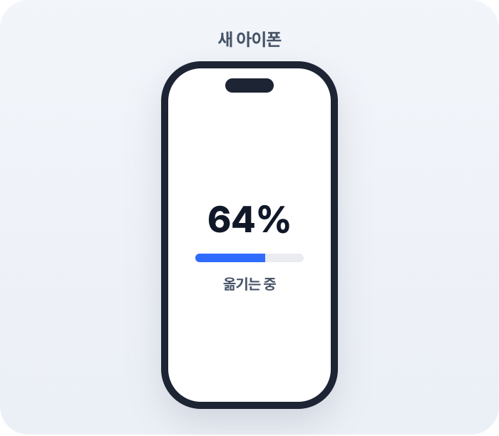 다 옮겨질 때까지 두 폰을 가까이 둬요